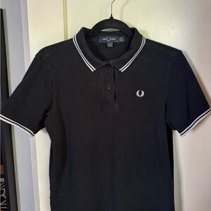 Fred Perry WOMENS Black Polo Shirt Classic Oi!